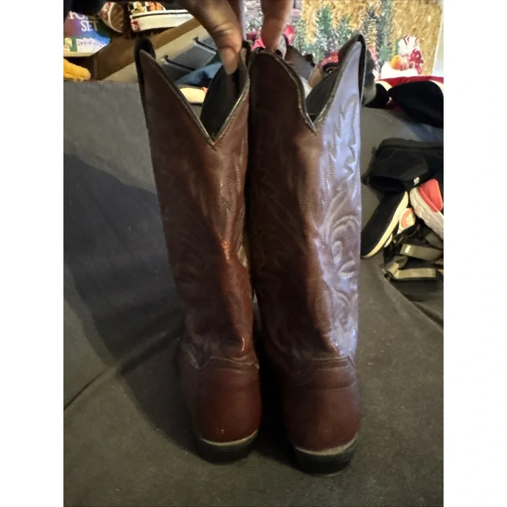 Justin Vintage Western Cowboy Boots Men's Size 9 EE - Picture 3 of 5